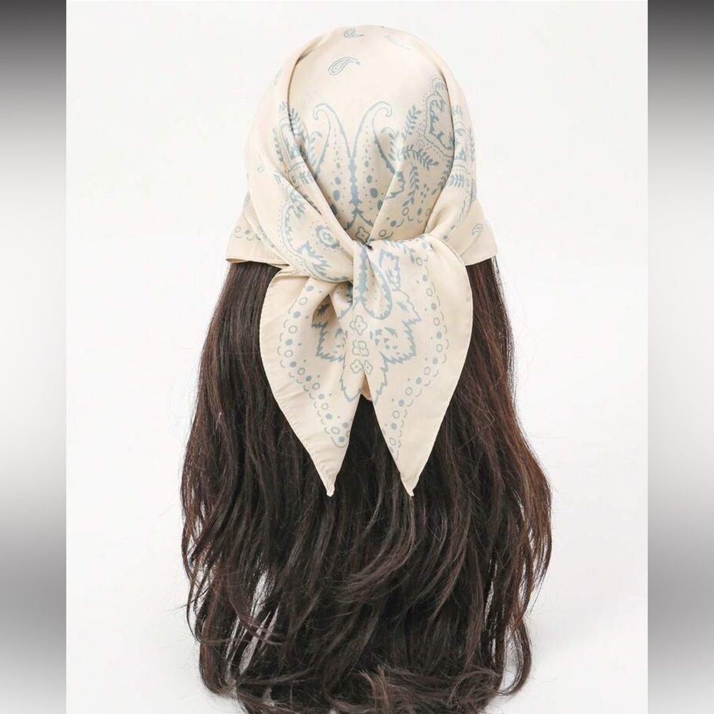 Free People Cream Paisley Bandana Scarf